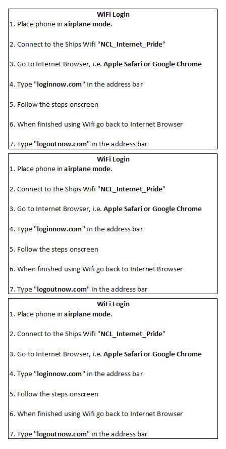 Printable Wi-Fi Instructions for Pride of America in 2024
