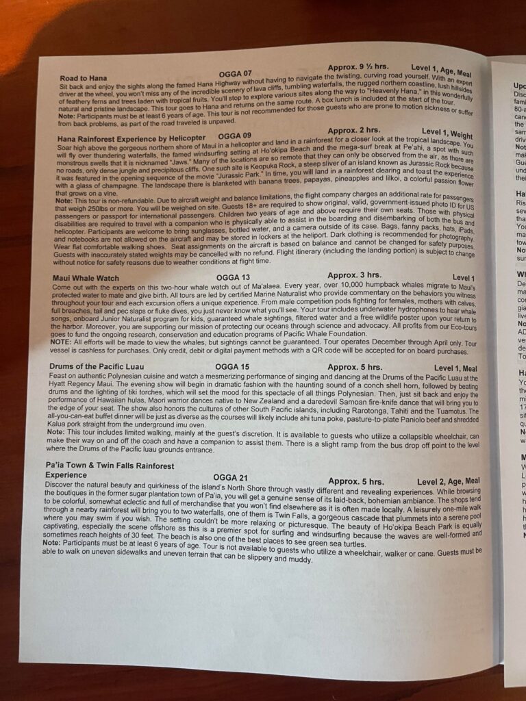 NCL Maui Pride of America shore excursions descriptions: Page 2