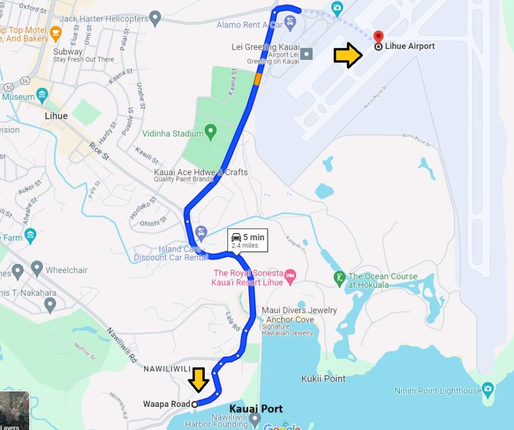 Airport Parking: (Lihue Airport, 3901 Mokulele Loop, Lihue, HI 96766)