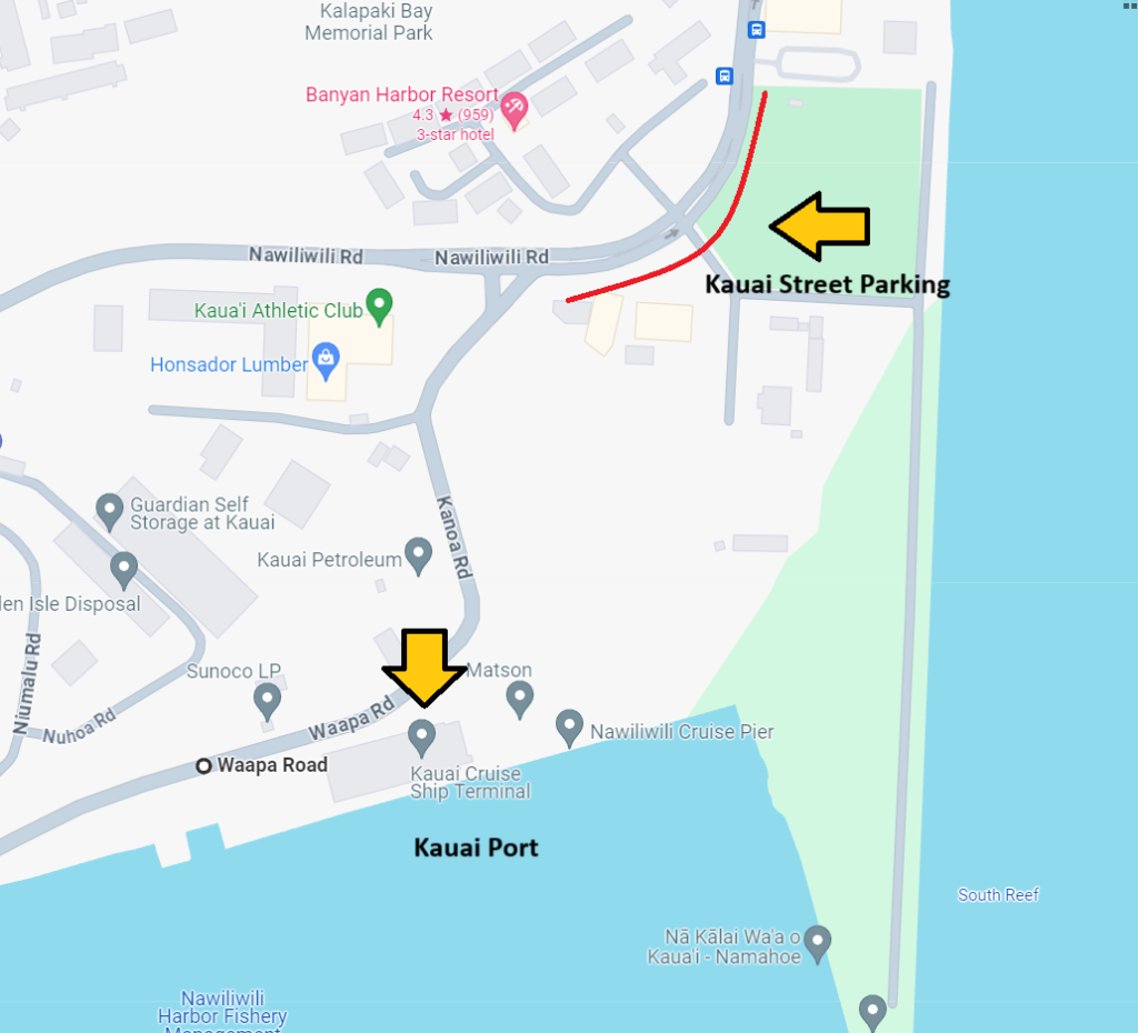 The Street near the Harbor: (Marked on the map above)