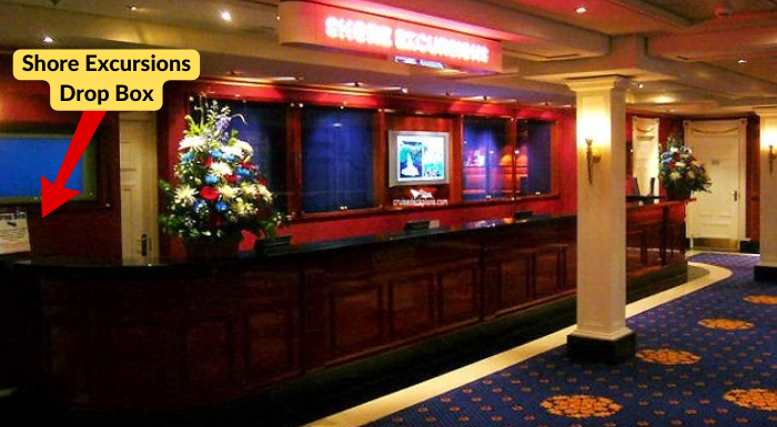 Shore ex desk drop box. Pride of America NCL